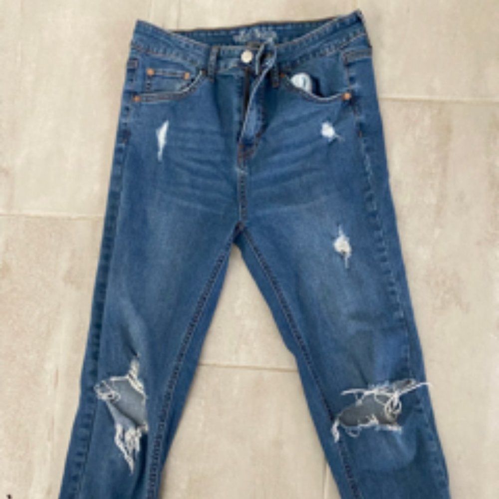 Ripped Skinny Jeans - Size 6 - blue - High Rise | Wild Fable